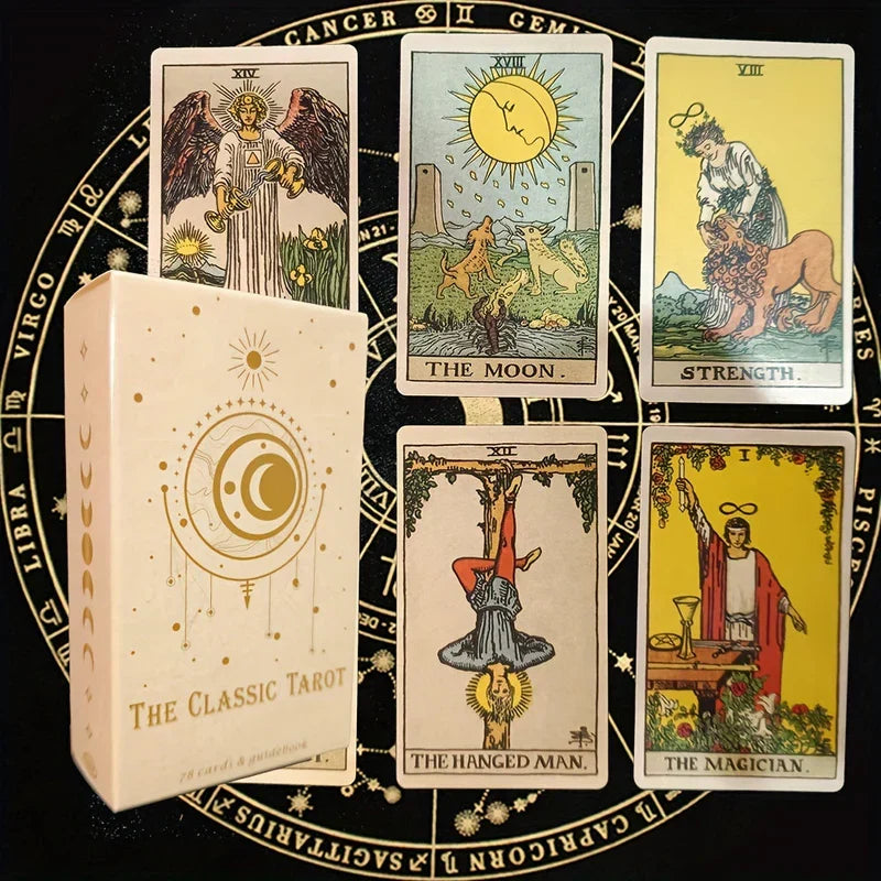 Tarot Card Deck 78-Card Set with Guidebook, Classic Brown Divination Cards for Beginners, Meditation, Journaling and Spiritual Readings | Lonoma