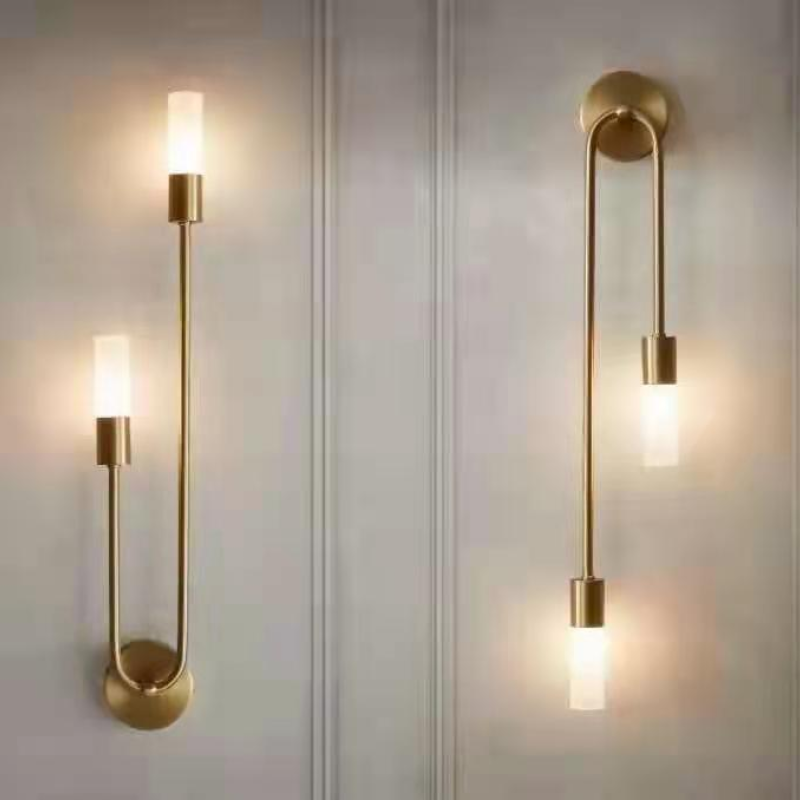 Contemporary Metal Wall Lamp with Acrylic Shade Gold Finish for Hallways and Entryways Hardwired Sconce Indoor Lighting Fixture | Lonoma