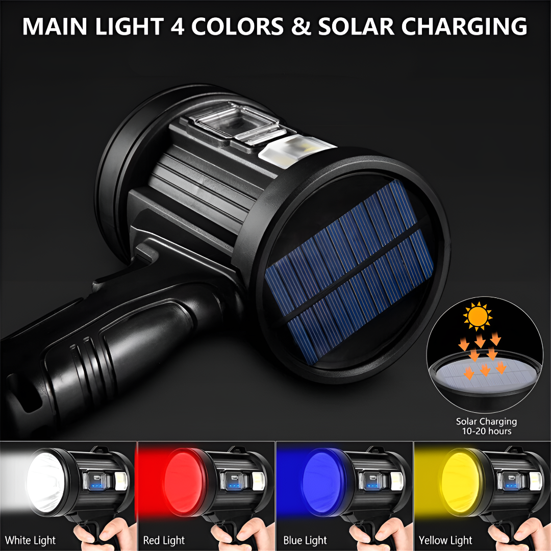 High-Power Rechargeable LED Tactical Flashlight | Ultra-Bright 100,000 Lumen Spotlight for Emergency, Security, Camping, Hiking | Lonoma