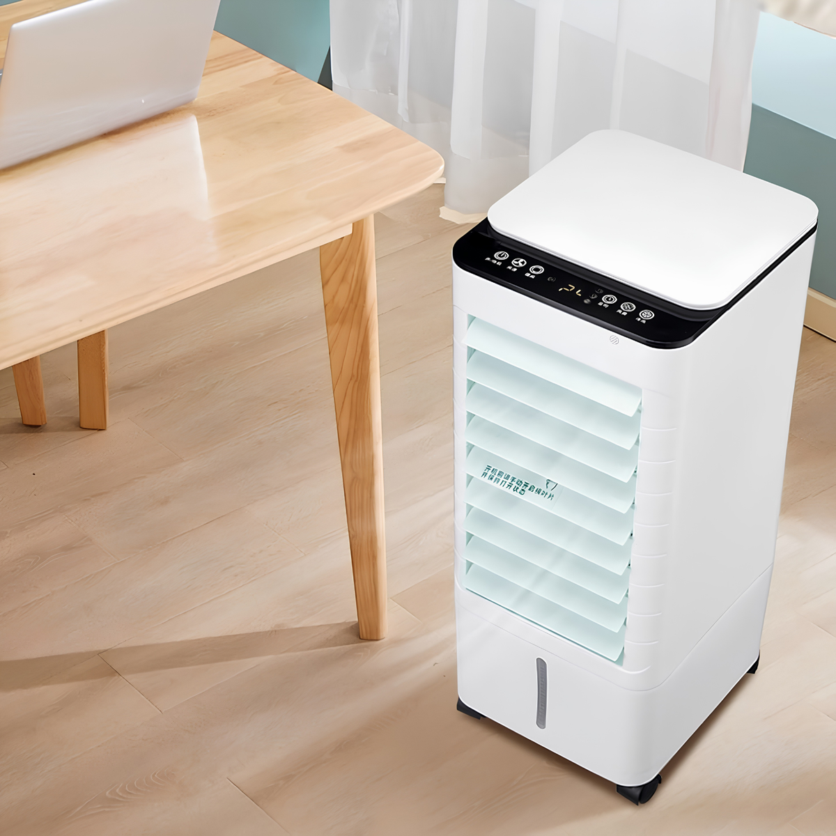 Portable Evaporative Air Cooler with Water Tank, 3-in-1 Cooling, Humidifying & Purifying, Quiet Rolling Unit for Bedroom or Office | Lonoma