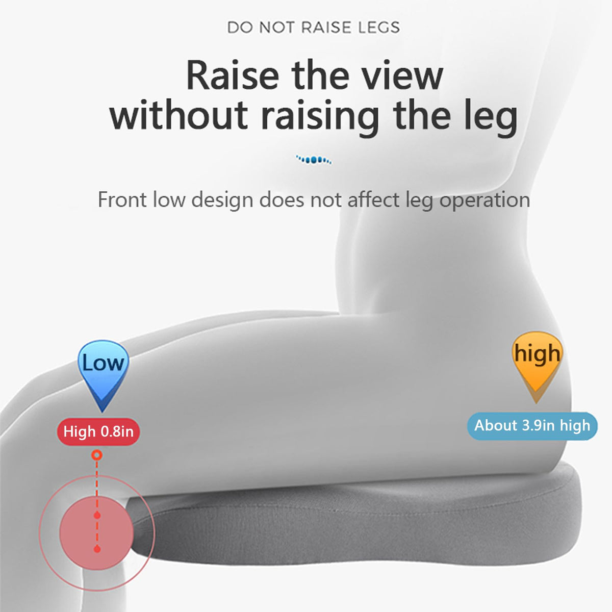 Memory Foam Car Seat Cushion Booster Wedge for Better Posture & Visibility 3-Inch Lift for Drivers Office Chair Support | Lonoma