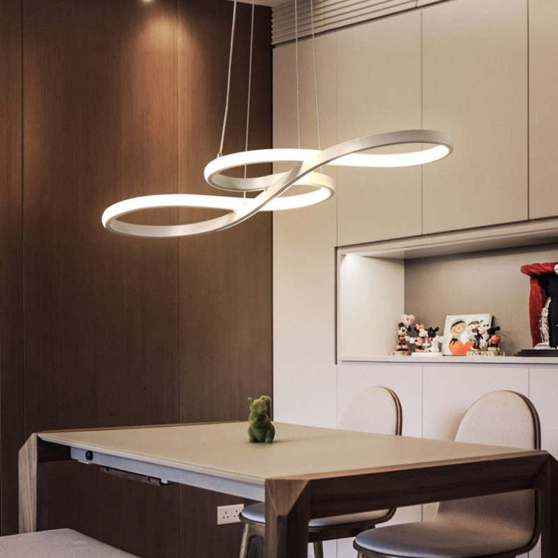 Musical Note LED Pendant Light Adjustable Metal Fixture Black White Gold Dining Room Living Room Kitchen Island Modern Decor | Lonoma
