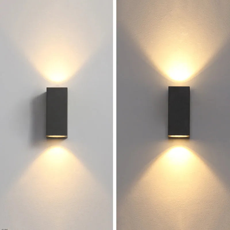 Modern Cube Outdoor Wall Sconce Black Metal Glass LED 5W 10W for Porch Entryway Patio Garden Pathway Exterior Hallway House Lighting | Lonoma