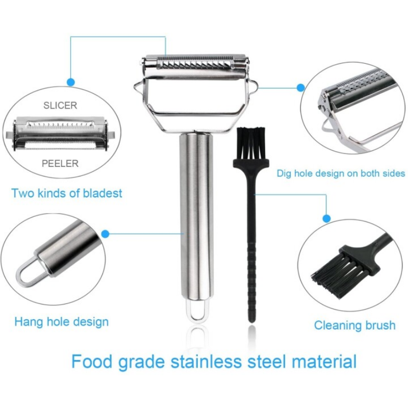 Dual-Blade Vegetable Peeler with Julienne Slicer for Quick Prep and Decorative Cuts | Kitchen Tool for Carrots, Cucumbers, Potatoes | Lonoma