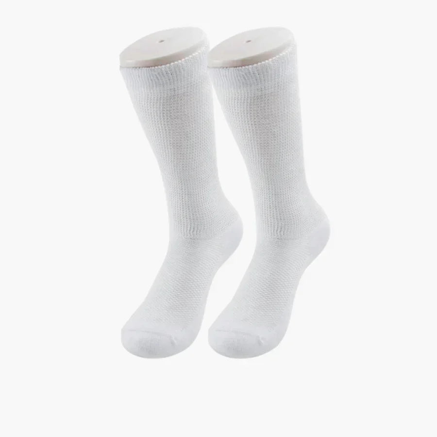 Seamless Diabetic Socks Cotton Circulation Support for Sensitive Feet Neuropathy Non-Binding Cushioned Heel Odor Control Daily Comfort | Lonoma