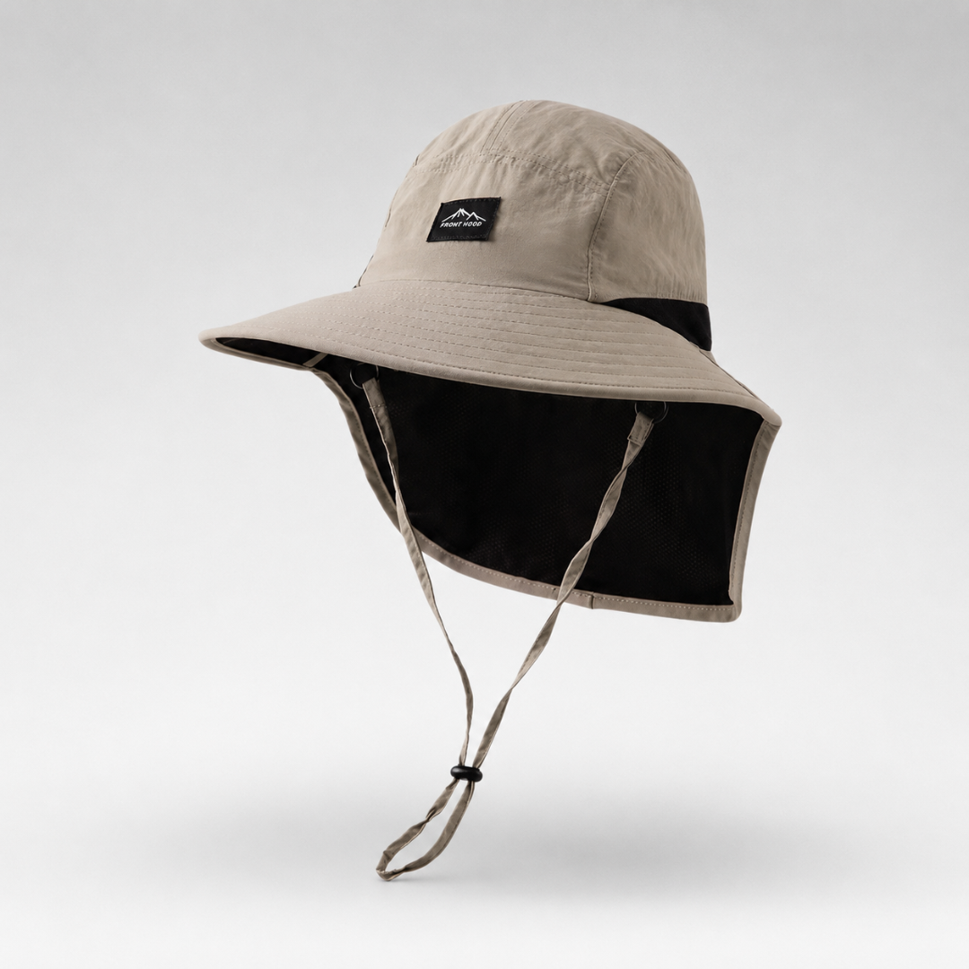 Wide Brim Sun Hat with Removable Neck Flap, Quick-Dry Hiking Hat for Men and Women, Sun Protection for Fishing, Camping, Trekking | Lonoma