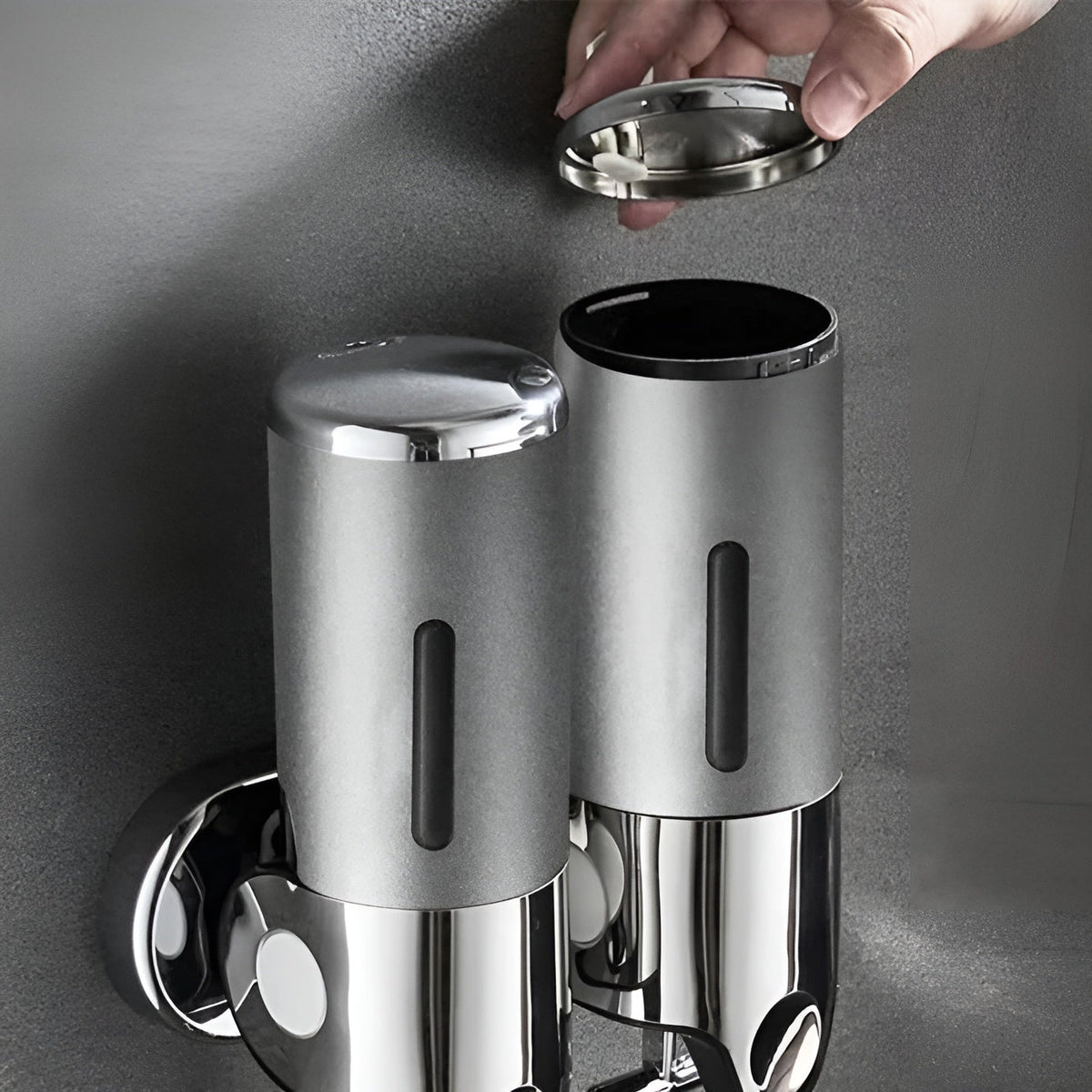 Wall Mount Soap Dispenser 17 fl oz Stainless Steel Chrome Finish for Bathroom Kitchen Shower Single Double Triple Pump | Lonoma