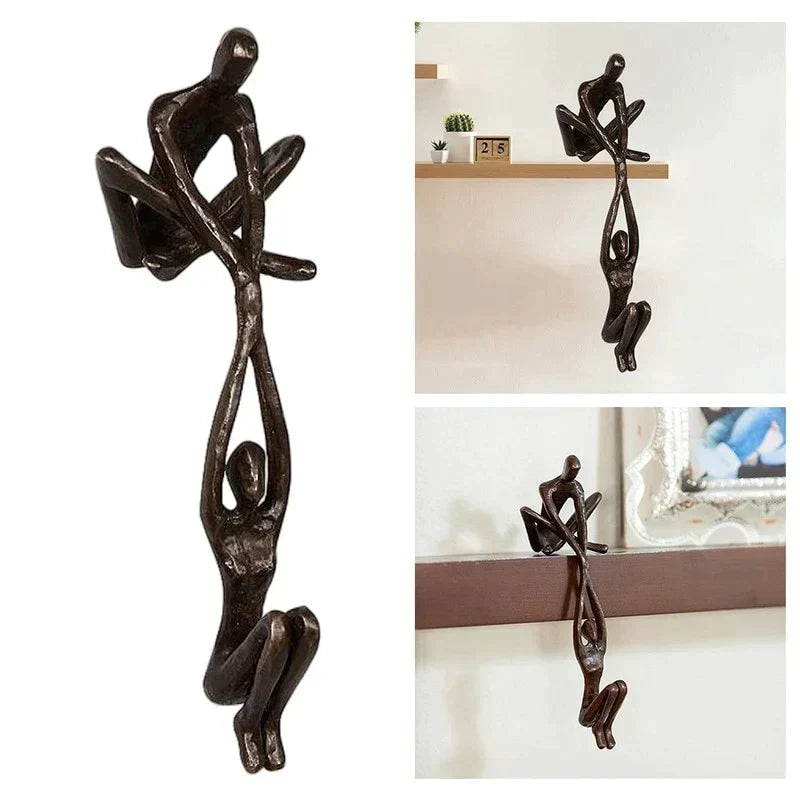 Balancing Couple Figurine Resin Sculpture for Shelf Home Decor Accent Piece Modern Art Display | Lonoma