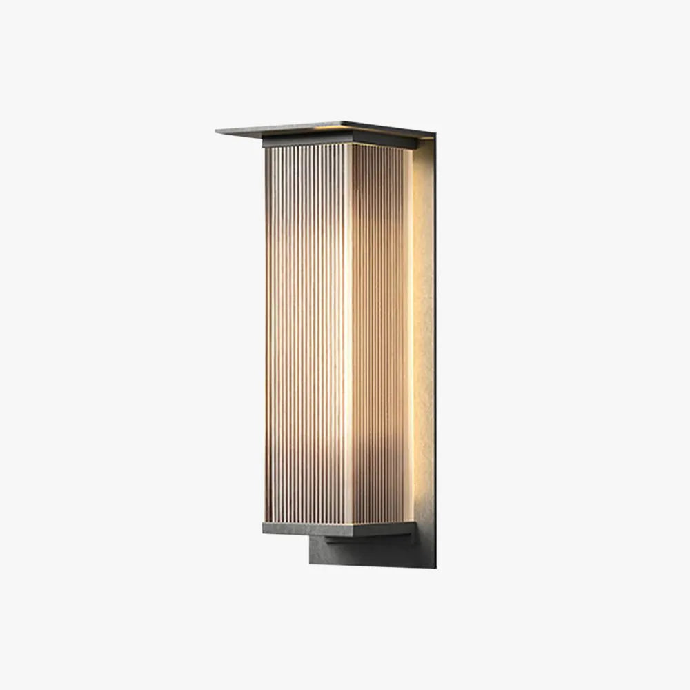 Weatherproof LED Outdoor Wall Sconce, Black Metal & Acrylic Rectangular Design for Patio Entryway | Lonoma