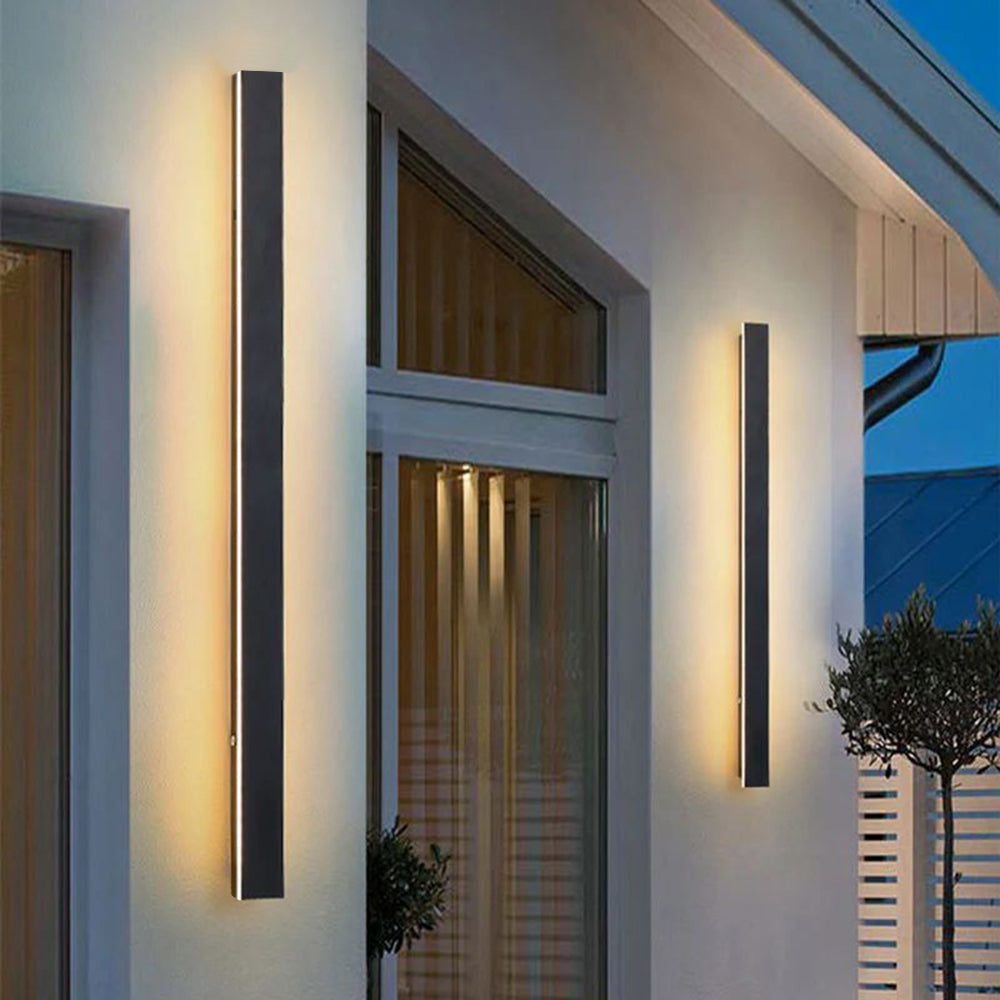 LED Linear Outdoor Wall Light Fixture Black Metal IP65 Weather-Resistant for Patio Garden Pathway Entry Modern Exterior Sconce | Lonoma