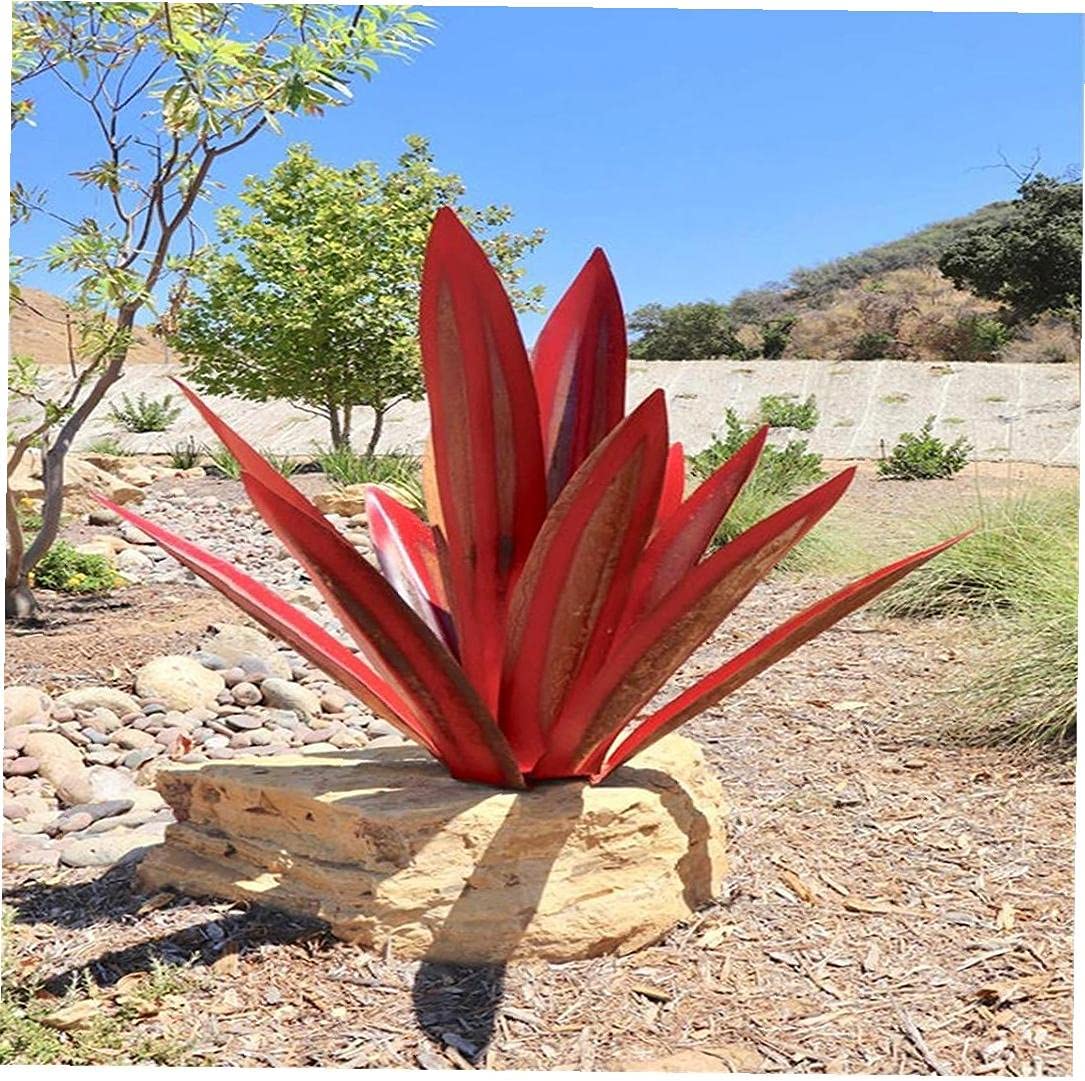 Metal Agave Garden Sculpture Weatherproof Outdoor Yard Art Succulent Statue Desert Plant Decor for Patio Lawn Flower Bed Landscape Accent | Lonoma