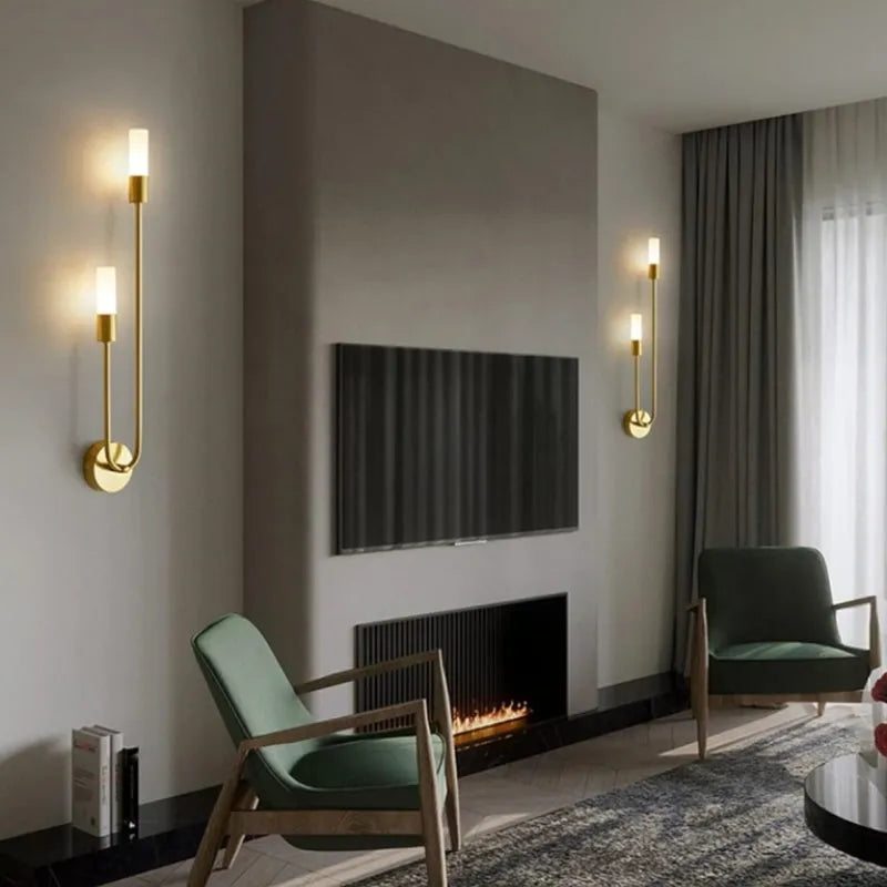 Contemporary Metal Wall Lamp with Acrylic Shade Gold Finish for Hallways and Entryways Hardwired Sconce Indoor Lighting Fixture | Lonoma