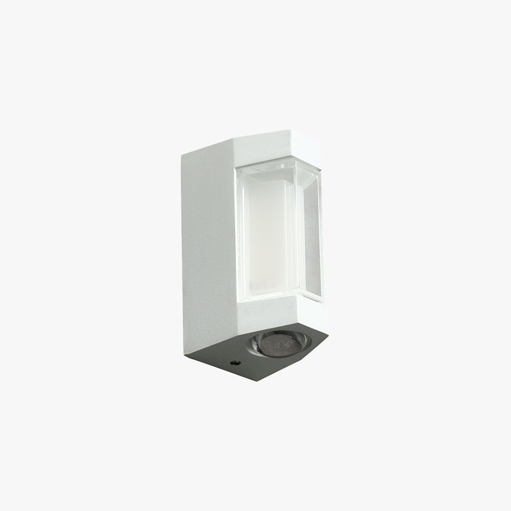 Modern Cylinder Wall Sconce Dual Light Outdoor Fixture Black White Metal Acrylic LED Waterproof Up Down Lighting for Patio Porch Deck | Lonoma