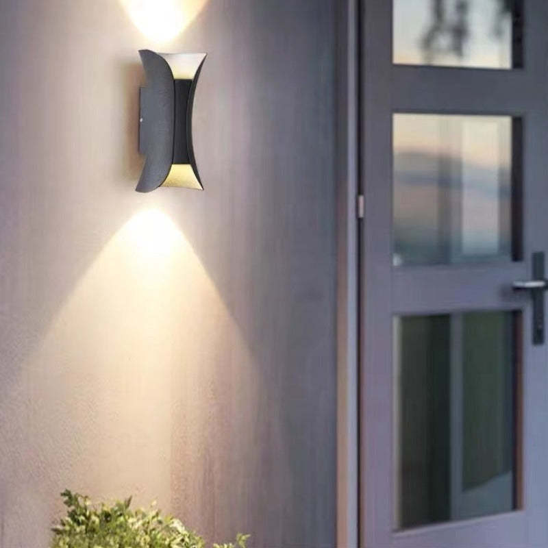 Curved LED Outdoor Wall Sconce Waterproof IP65 Metal Acrylic for Patio Entryway Garden Modern Lighting Fixture | Lonoma