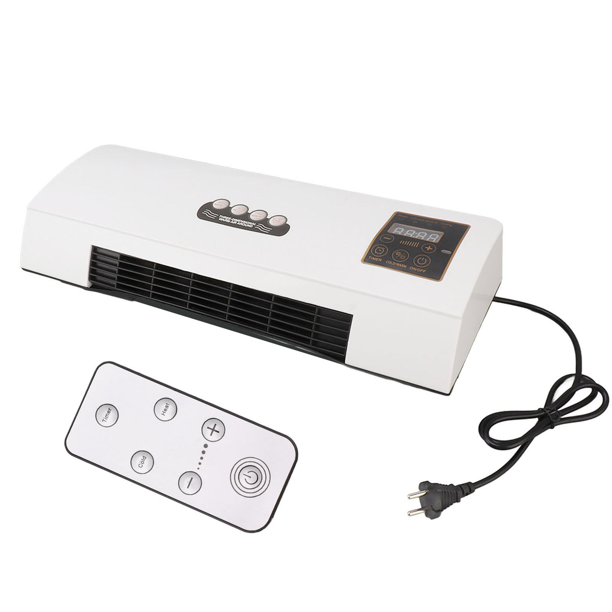Wall Mount Multi-Function Climate Control Unit 1800W Cooling Heating Dehumidifier Fan Ultra Quiet 23dB LCD Timer Remote | Lonoma