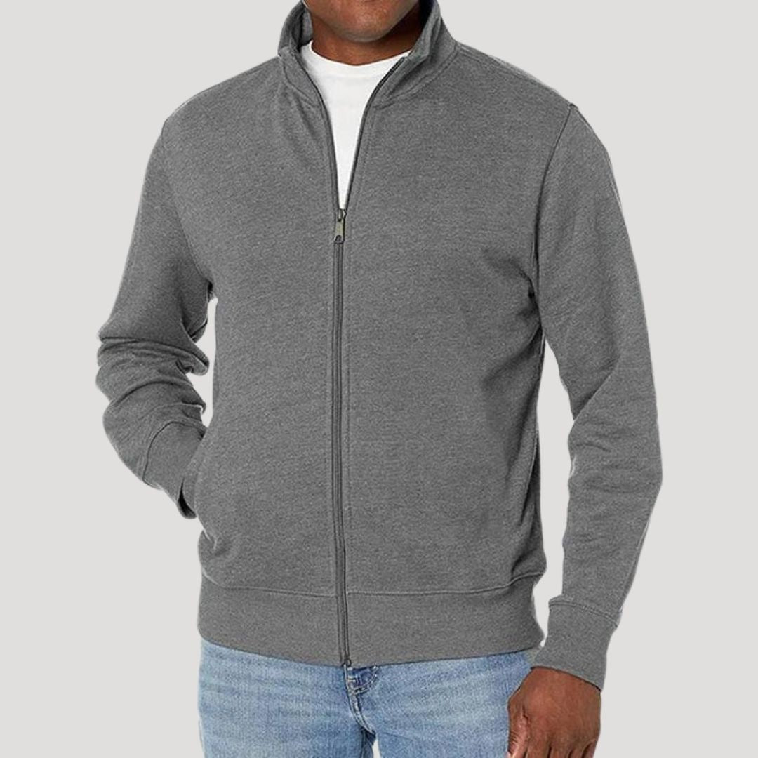 Men's Zip Jacket for Spring Fall | Lightweight Everyday Coat for Casual Wear Travel Commuting | Classic Fit Outerwear | Lonoma