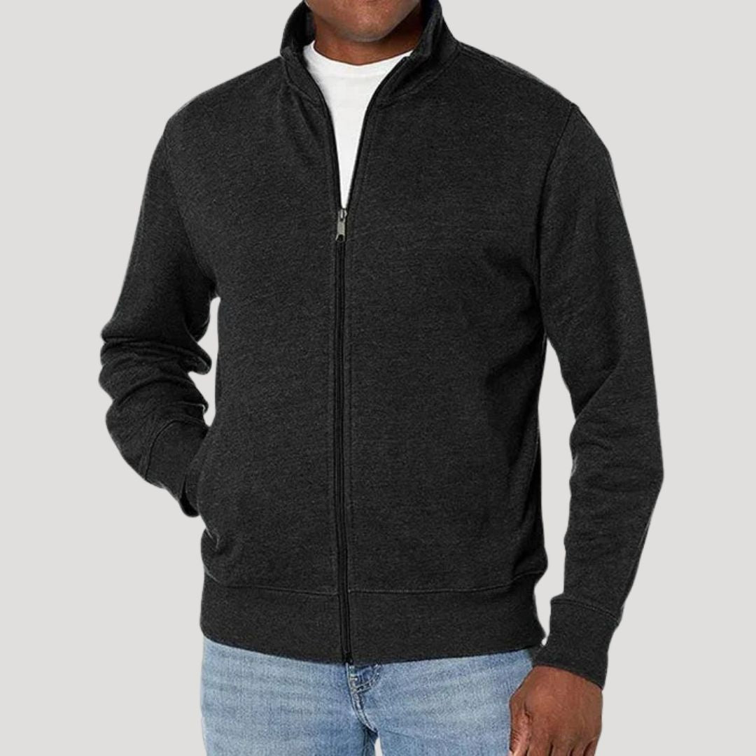 Men's Zip Jacket for Spring Fall | Lightweight Everyday Coat for Casual Wear Travel Commuting | Classic Fit Outerwear | Lonoma