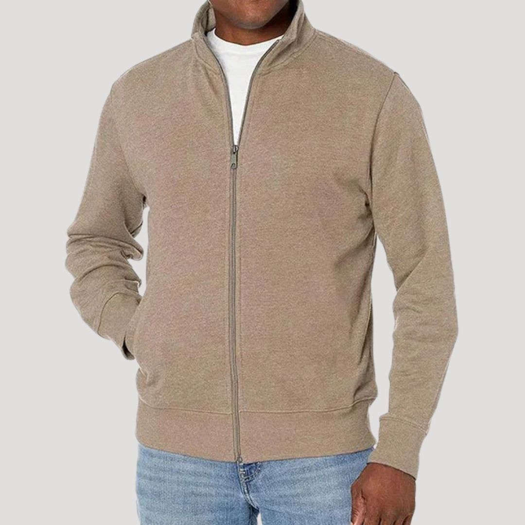 Men's Zip Jacket for Spring Fall | Lightweight Everyday Coat for Casual Wear Travel Commuting | Classic Fit Outerwear | Lonoma