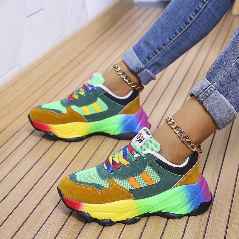 Women's Cushioned Mesh Athletic Walking Sneakers with Lace-Up Fit – Breathable Lightweight Running Shoes for Everyday Casual Wear | Lonoma