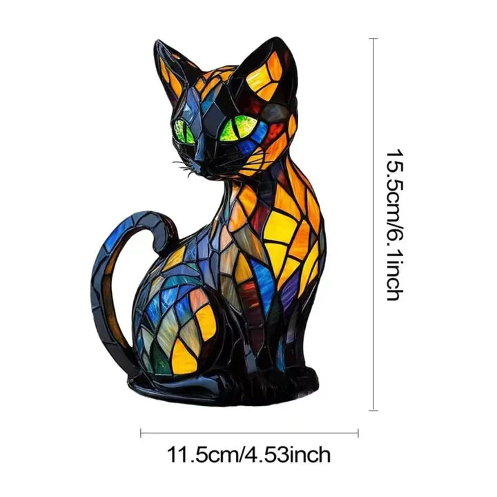 Feline Silhouette Night Light – Handmade Table Lamp with Gentle Glow for Bedroom, Living Room, Cat Lovers' Gift | Lonoma