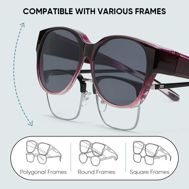 Polarized Fit-Over Sunglasses with UV400 Protection Cat-Eye Style for Prescription Glasses Wearers Women Men | Lonoma