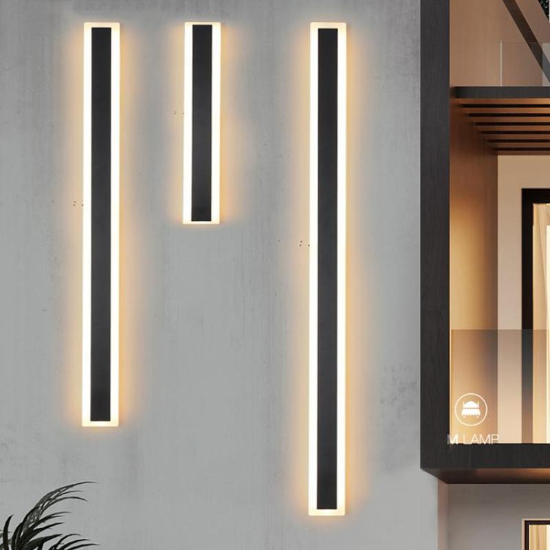 IP65 Waterproof LED Outdoor Wall Sconce Metal Acrylic Panel Black Fixture 12W-60W for Patio Garden Entry Walkway Exterior Lighting | Lonoma