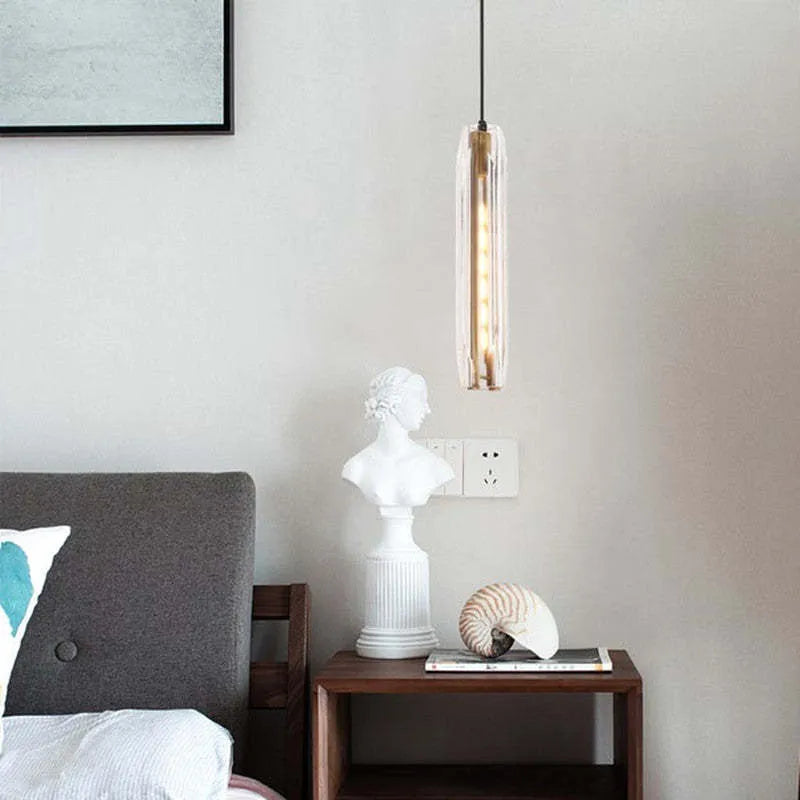 Glass Pendant Light with Brass Finish and Smoke Shade | Modern Drop Ceiling Fixture with E14 Socket | Adjustable Hanging Lamp | Lonoma