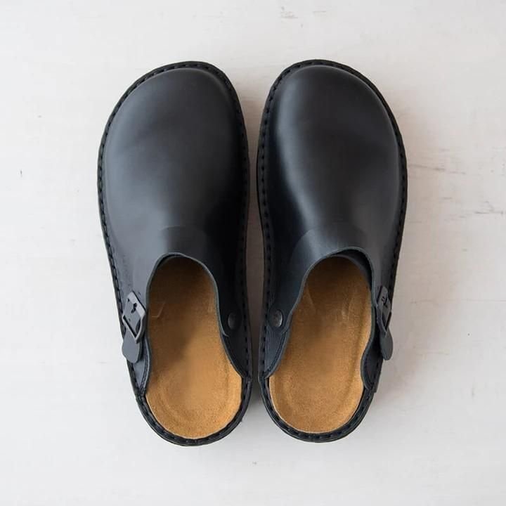 Men's Genuine Leather Clogs, Slip-On Open-Back Shoes with Rubber Sole, Comfortable Work & Casual Footwear for Everyday Wear | Lonoma