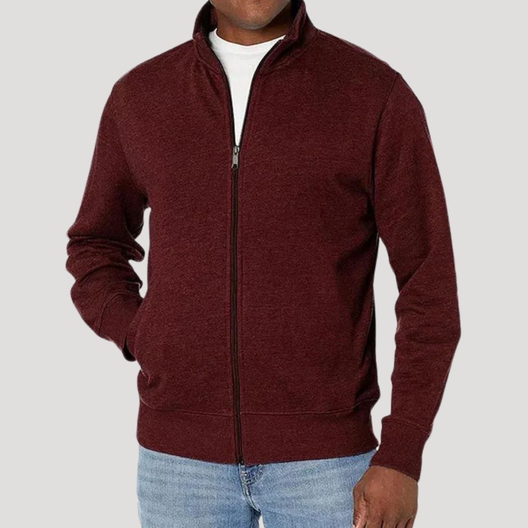 Men's Zip Jacket for Spring Fall | Lightweight Everyday Coat for Casual Wear Travel Commuting | Classic Fit Outerwear | Lonoma