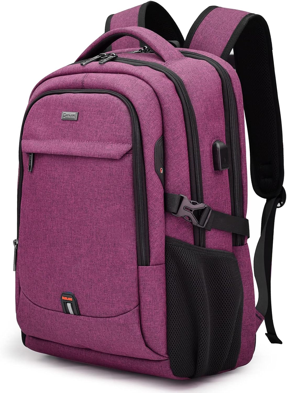 Laptop Backpack with USB Charging Port, Padded Compartment for 17 Inch Notebooks, Multiple Organizer Pockets, Trolley Sleeve for Business | Lonoma