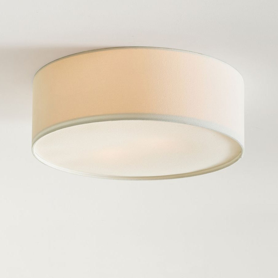 Flush Mount Drum Shade Ceiling Light with Fabric Shade for Entryway, Hallway, Bedroom, Dining Room, Kitchen | Lonoma
