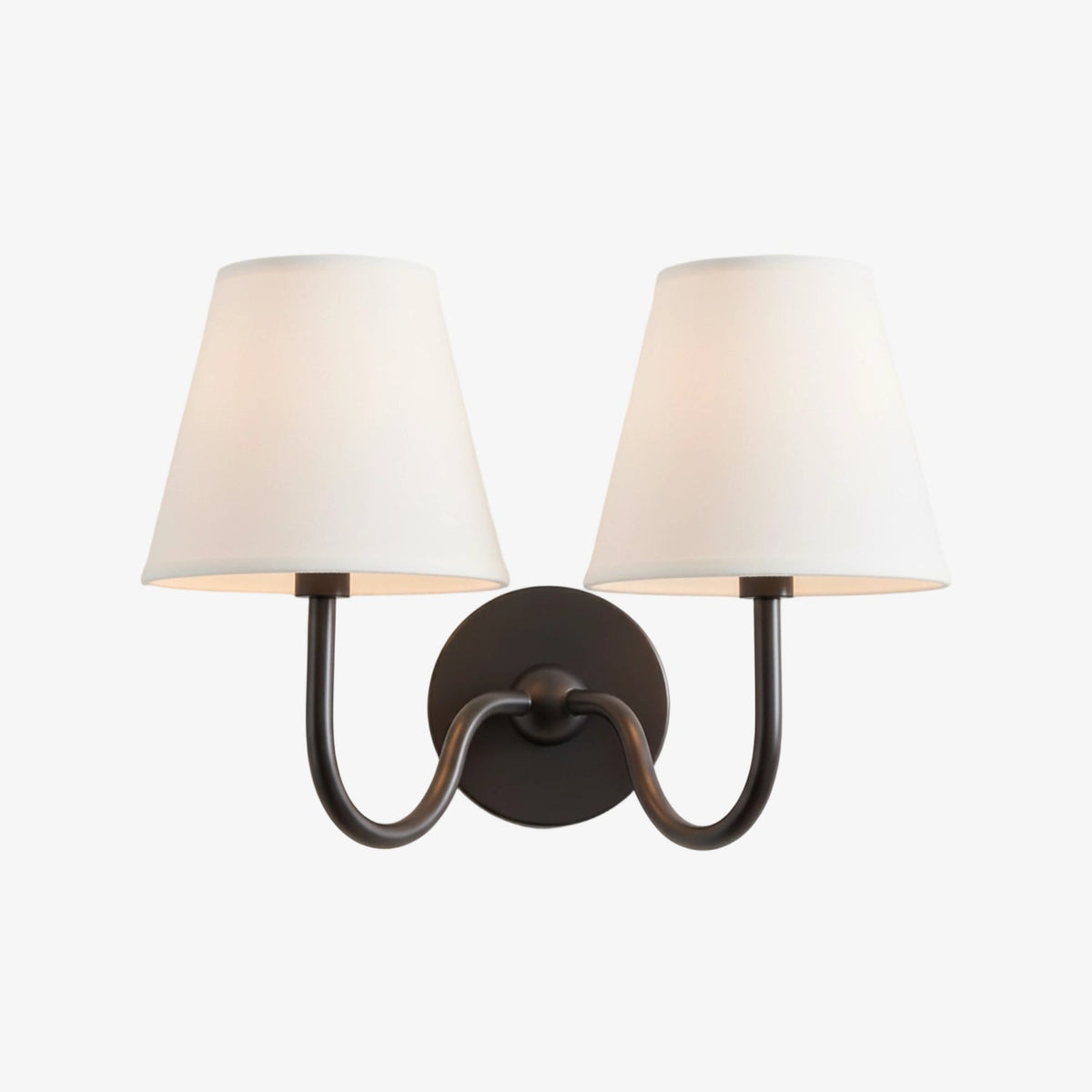 Fabric Shade Wall Sconce with Metal Backplate – E12 Socket Hardwired Light for Bedroom Hallway Dining Room Foyer – Dimmable Indoor Lighting | Lonoma