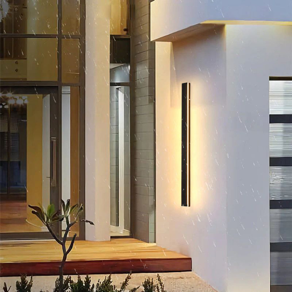 LED Linear Outdoor Wall Light Fixture Black Metal IP65 Weather-Resistant for Patio Garden Pathway Entry Modern Exterior Sconce | Lonoma