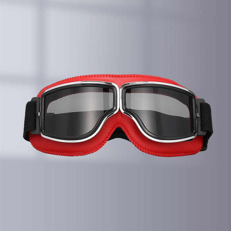 Retro Aviator Riding Goggles with Padded Foam Seal - Fits Over Prescription Glasses - UV Protection for Motorcycles & Outdoor Sports | Lonoma
