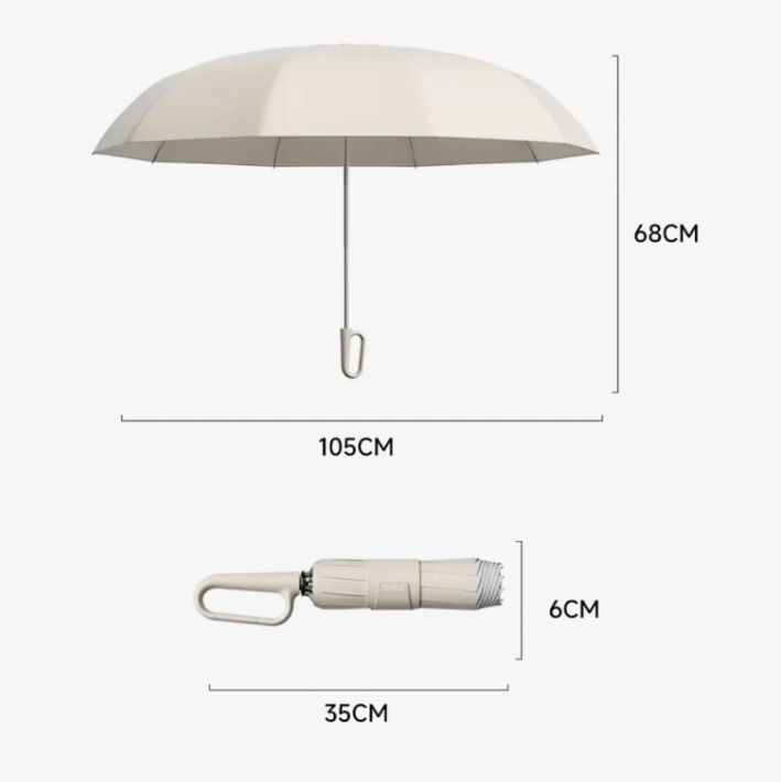 Reflective Storm-Resistant Umbrella with Reinforced Frame for Commuting & Night Visibility | Compact Windproof Rain Umbrella | Lonoma