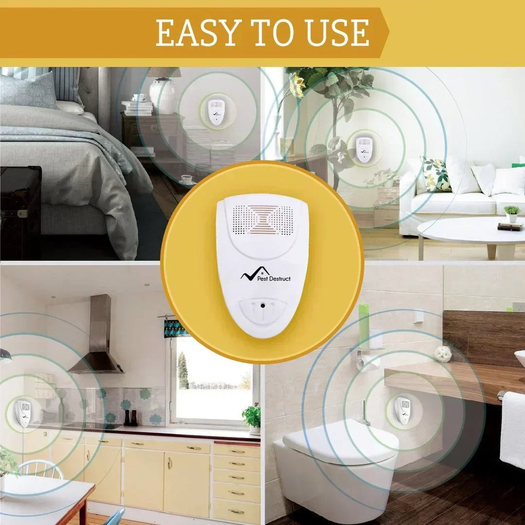 Ultrasonic Pest Repeller for Indoor Bug Control | Electronic Plug-In Insect Deterrent Device for Home Bedroom | Safe Silent Frequency | Lonoma