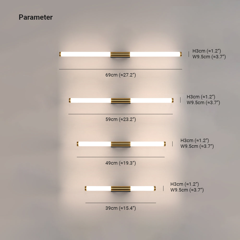Sleek LED Vanity Light with Acrylic Shade - Hardwired Bathroom Mirror Fixture - Metal & Polycarbonate Construction - 110-240V - IP44 Rated | Lonoma