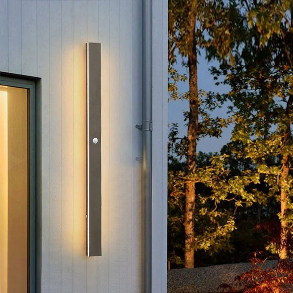 Outdoor Wall Light Fixture IP65 Waterproof Linear LED Strip Black Cement Gray 12-79 Inch Motion Sensor for Patio Porch | Lonoma
