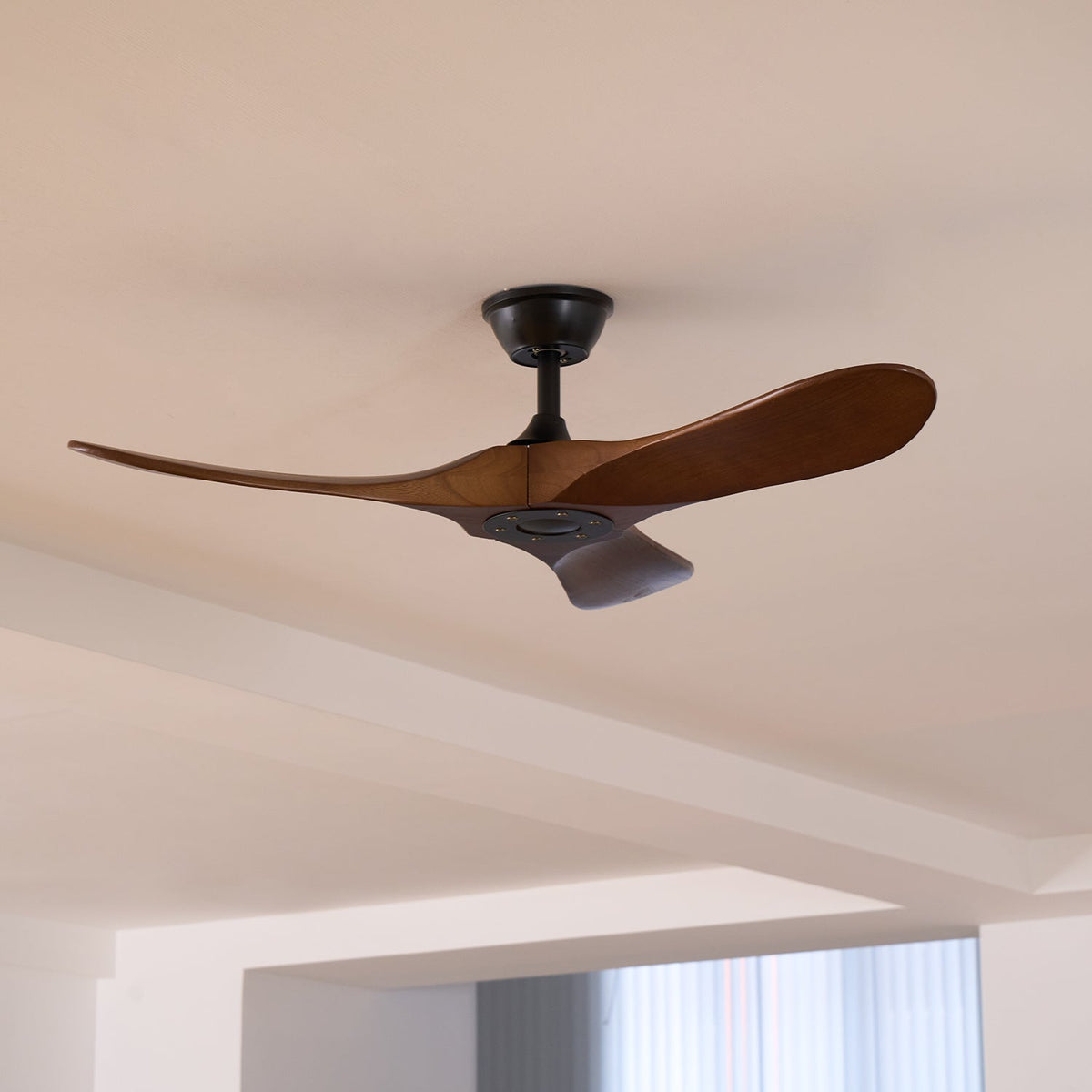 Walnut Wood Ceiling Fan, 6-Speed Whisper-Quiet with Remote Control for Bedroom, Living Room & Office | Lonoma