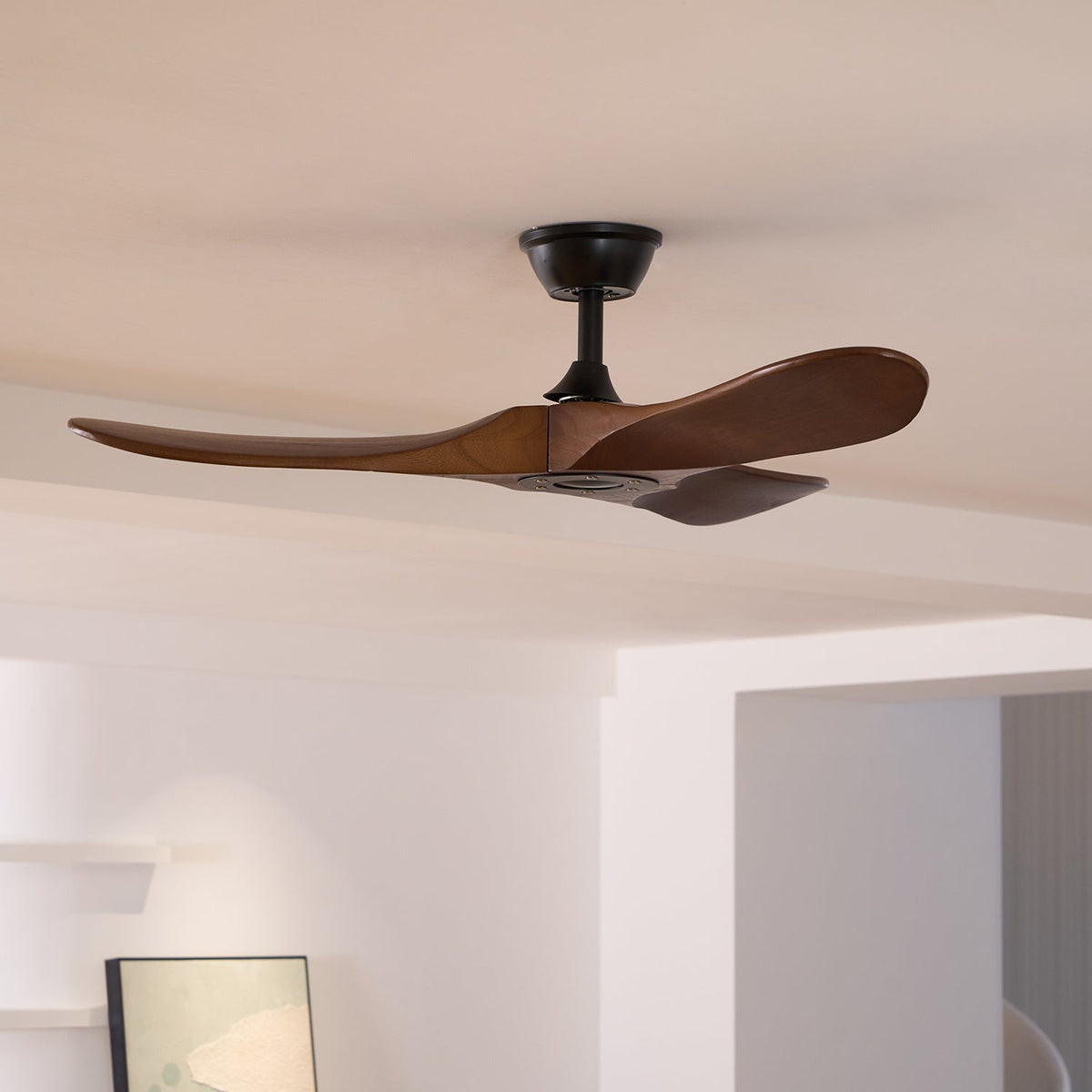 Wood Ceiling Fan with LED Light 42 inch 52 inch Black Walnut Reversible 6 Speed Indoor | Lonoma