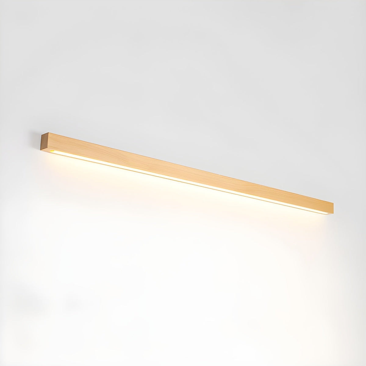 Linear Wood Wall Light LED Modern Minimalist Sconce Pine Walnut Frame Hallway Bathroom Bedroom Vanity Mirror Lighting Fixture Warm Cool | Lonoma