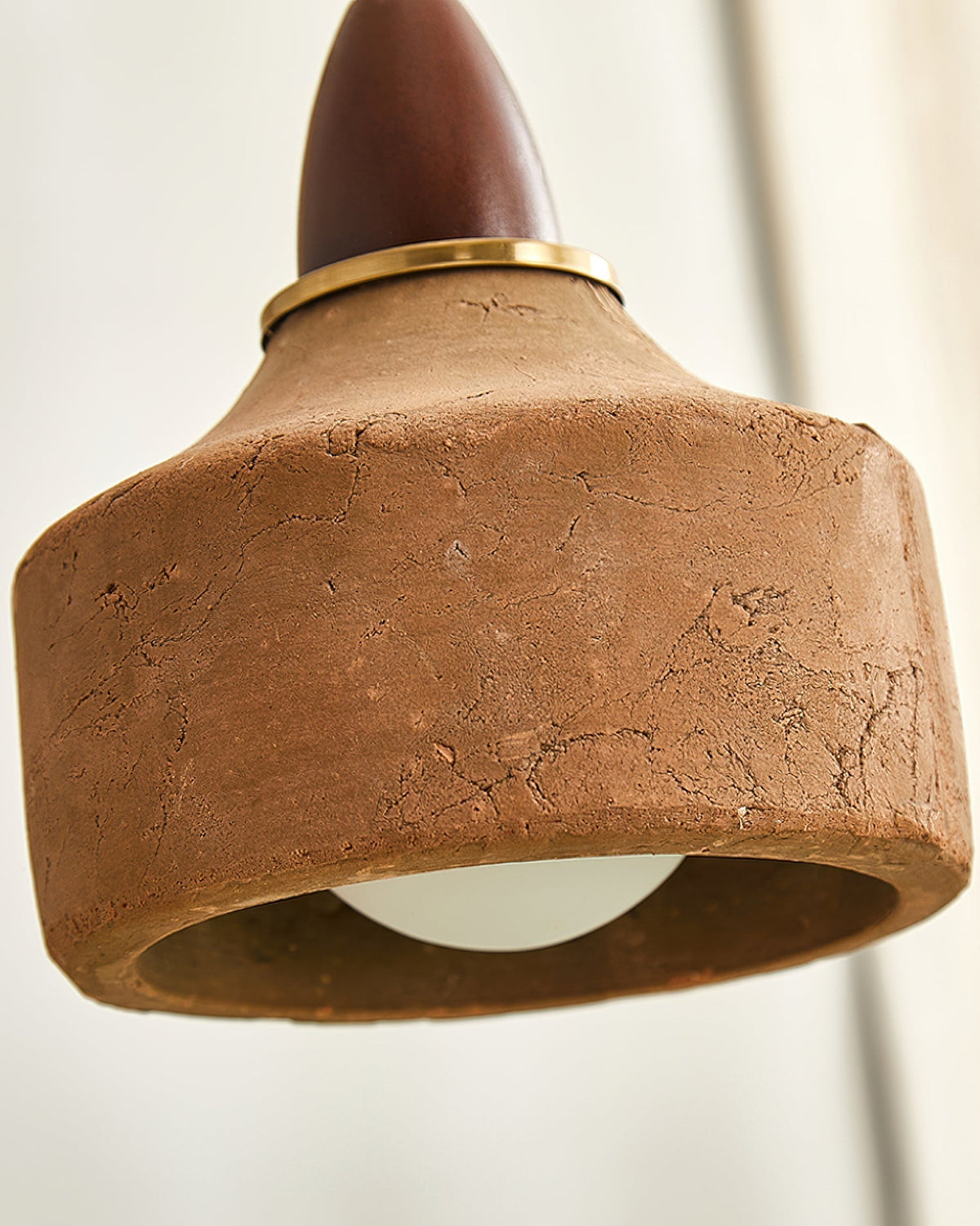 Ceramic and Wood Hanging Pendant Light Fixture G9 Base 6.3 Inch Diameter Modern Ceiling Lamp for Kitchen Island Dining Room Entryway | Lonoma