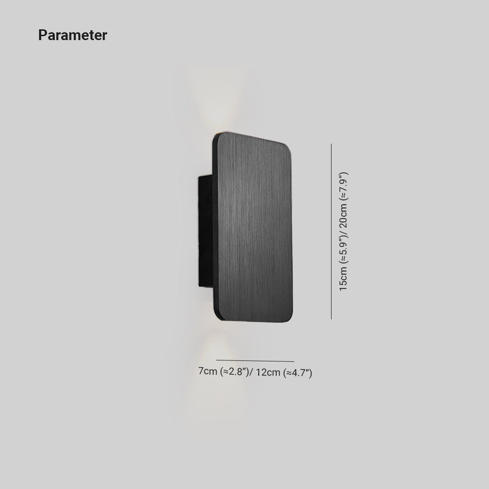 Modern Metal Wall Sconce LED Rectangle Design for Bedroom Living Room Hallway | Hardwired Contemporary Fixture Gold Black White Gray | Lonoma