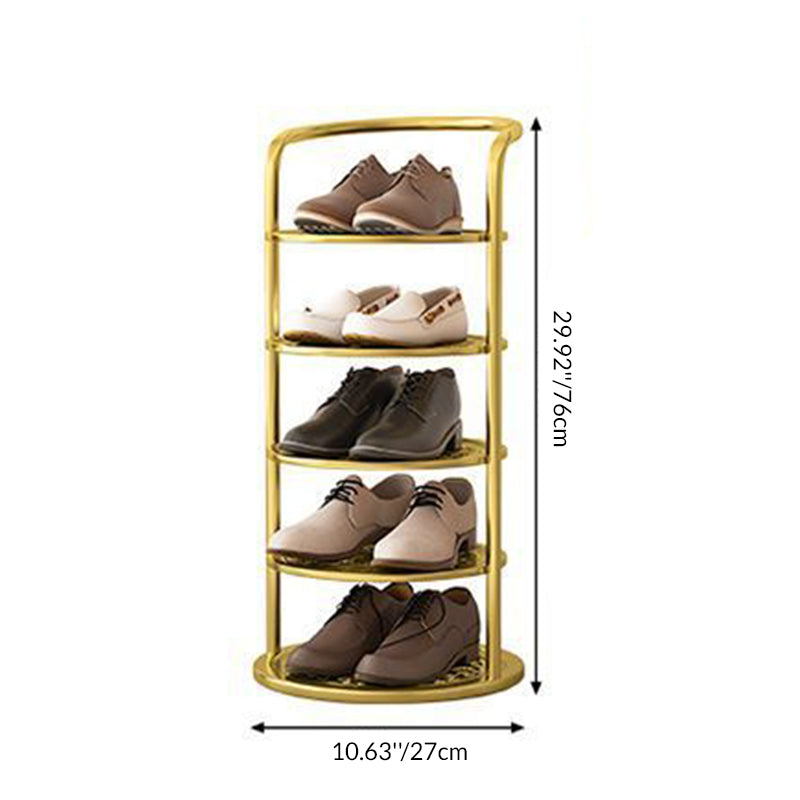 Vertical Shoe Rack 5-8 Tier Round Metal Tower Organizer Space-Saving for Entryway Bedroom Small Apartment Hallway Storage | Lonoma