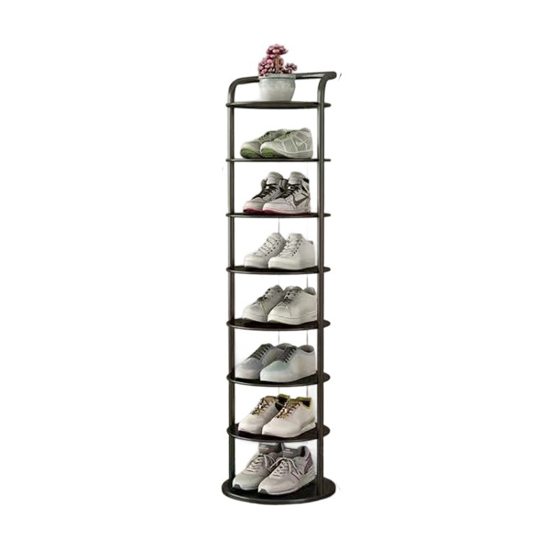 Vertical Shoe Rack 5-8 Tier Round Metal Tower Organizer Space-Saving for Entryway Bedroom Small Apartment Hallway Storage | Lonoma