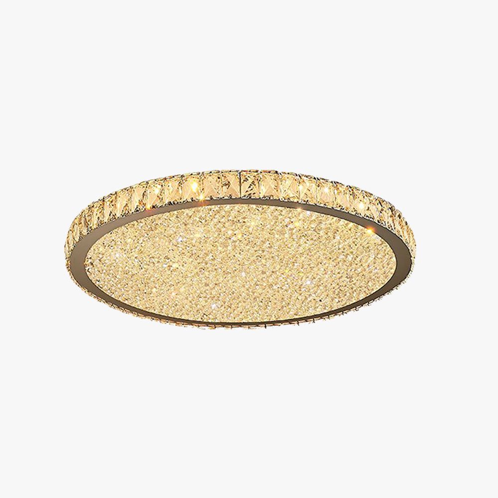 Semi-Flush Mount Crystal Ceiling Light Fixture | Modern Glamorous Overhead Lighting for Bedroom Hallway Entryway Dining Room | Gold Metal | Lonoma