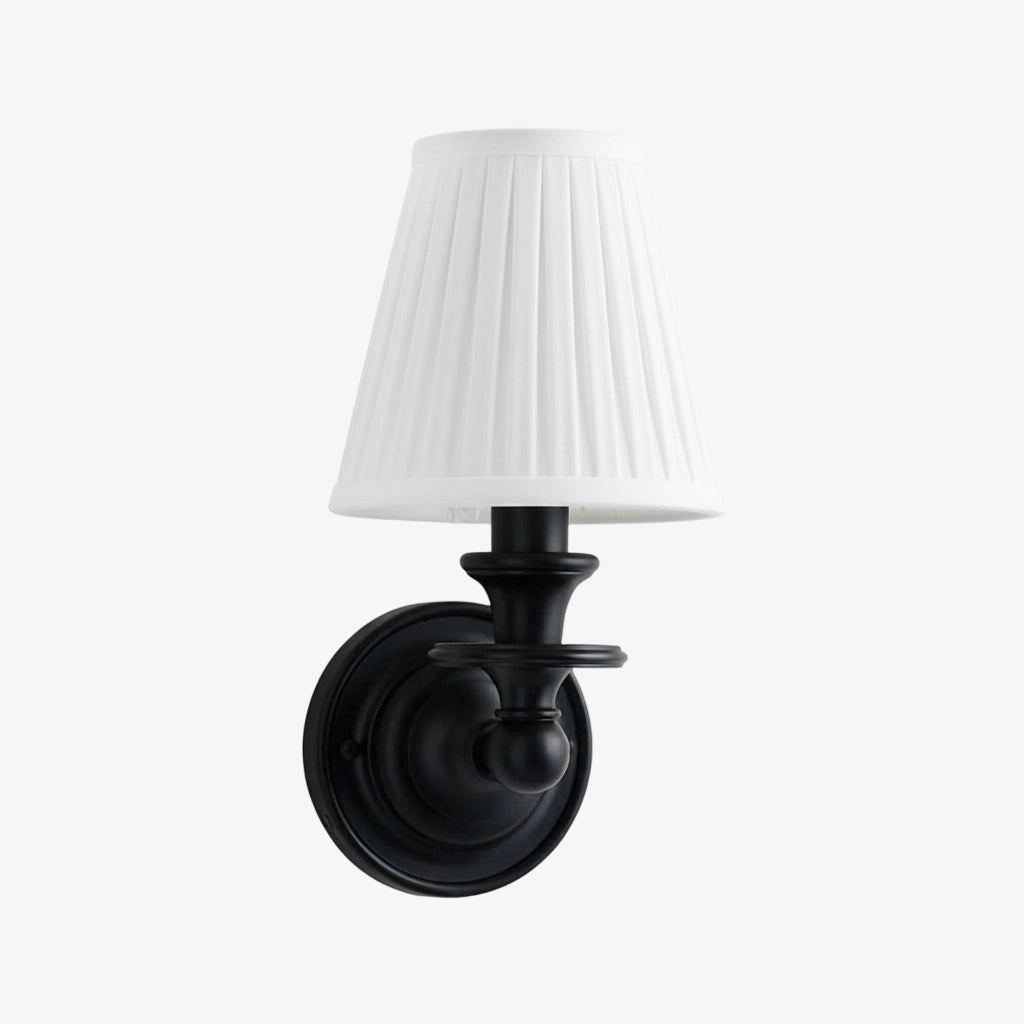 Adjustable Reading Wall Sconce with Fabric Shade & Gooseneck Arm – Wrought Iron Light for Bedroom, Living Room & Hallway | Lonoma