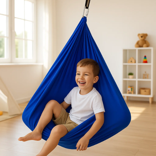 Hanging Pod Chair Swing for Kids Sensory Cocoon Hammock Indoor Outdoor Cotton for Playroom Bedroom Therapy Room Calming Space | Lonoma