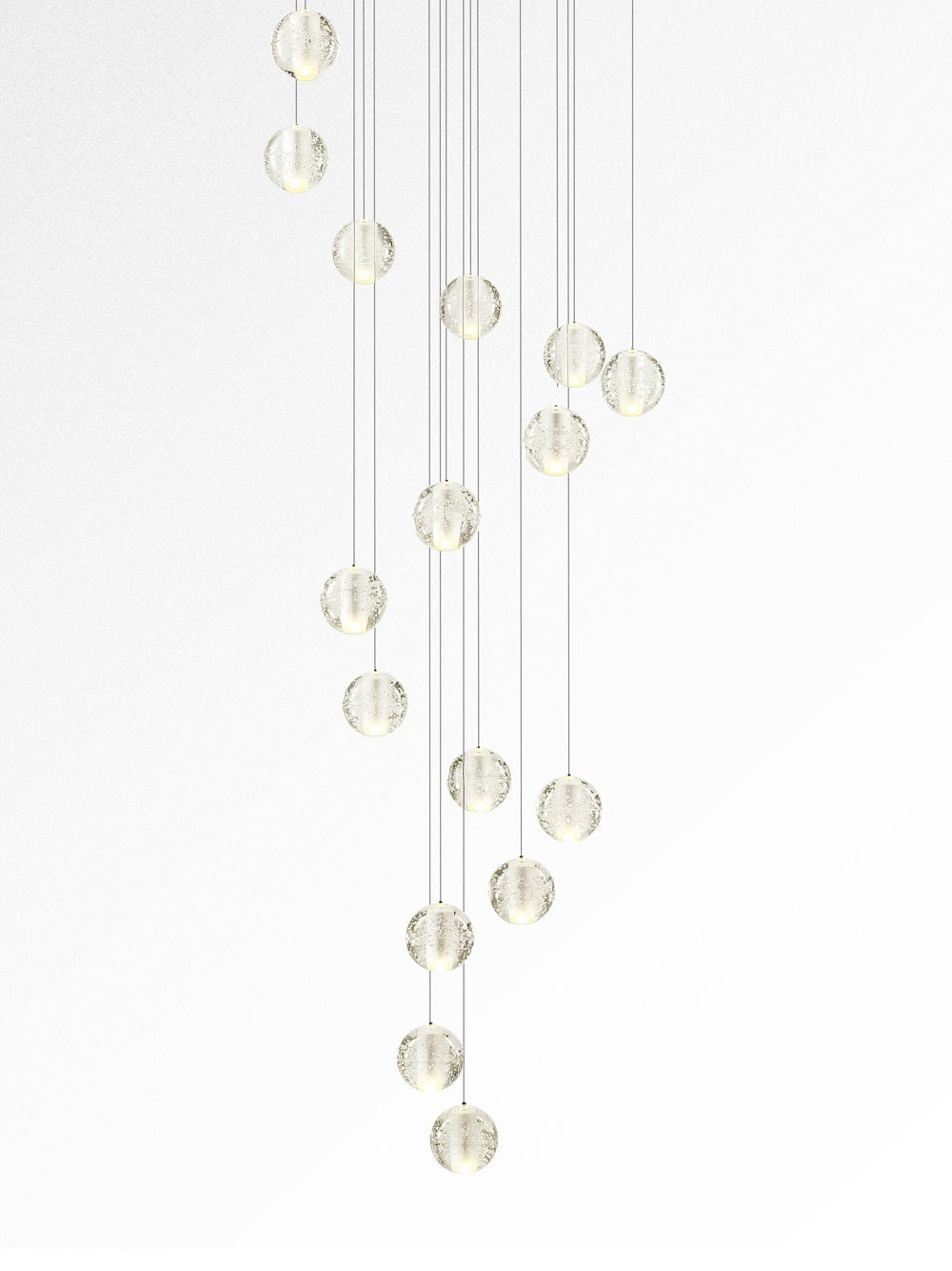 Sparkling Glass Globe Multi-Light Chandelier with Adjustable Hanging Drop & Chrome Frame for Dining Room, Entryway, Stairwell | Lonoma