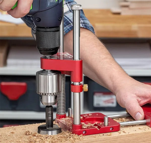 90 Degree Drill Guide Jig, 11 x 10 in Alloy Drilling Guide for Straight Perpendicular Holes in Wood, Panels and Drywall for DIY Projects | Lonoma
